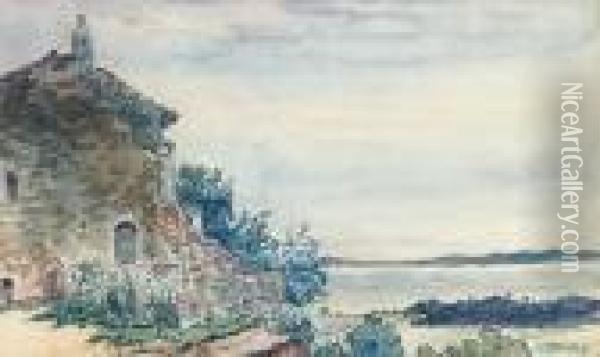 Mrs Pit's House Oil Painting - Lucien Pissarro