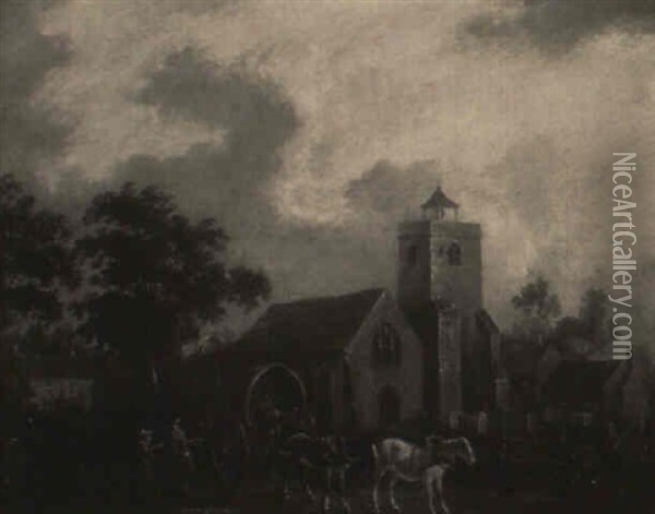 The Old Church, Paddington Green, London Oil Painting - Peter La Cave