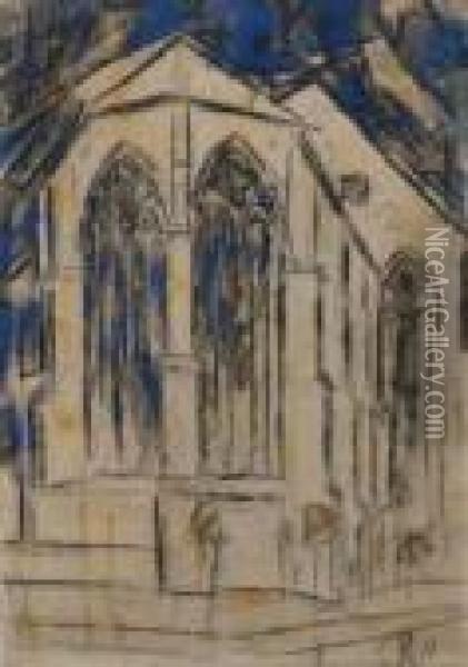 Gotischer Chor Einer Kirche In Soest Oil Painting - Christian Rohlfs