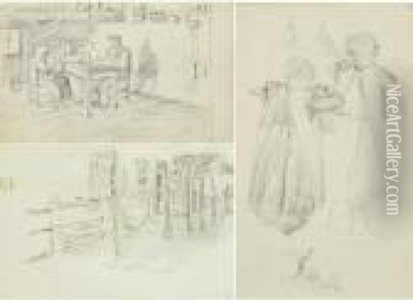 Property From The Erich Goeritz Collection
 

 
 
 

 
 Zeichnungsnotizbuch (notebook Of Drawings) Oil Painting - Max Liebermann