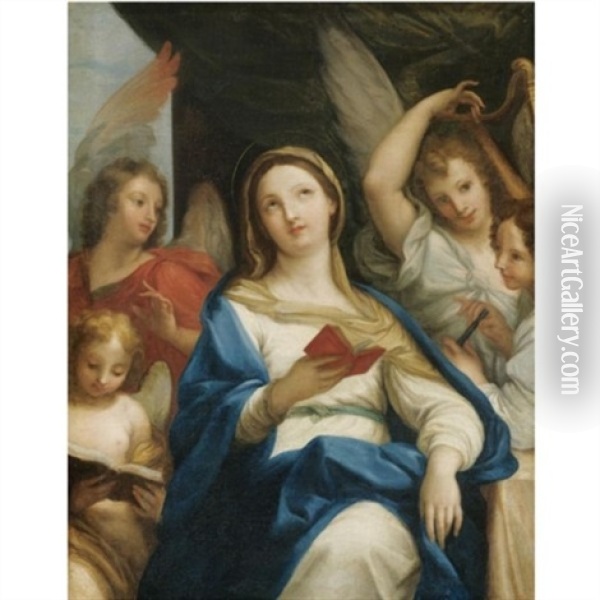 The Madonna Surrounded By A Heavenly Host Oil Painting - Carlo Maratta