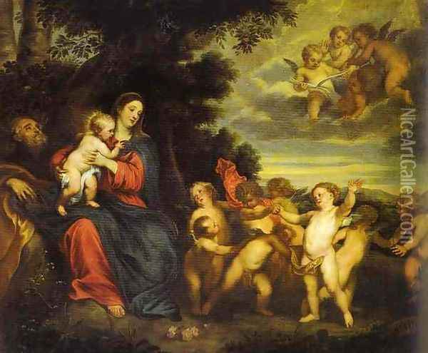 The Rest on the Flight to Egypt Oil Painting - Sir Anthony Van Dyck