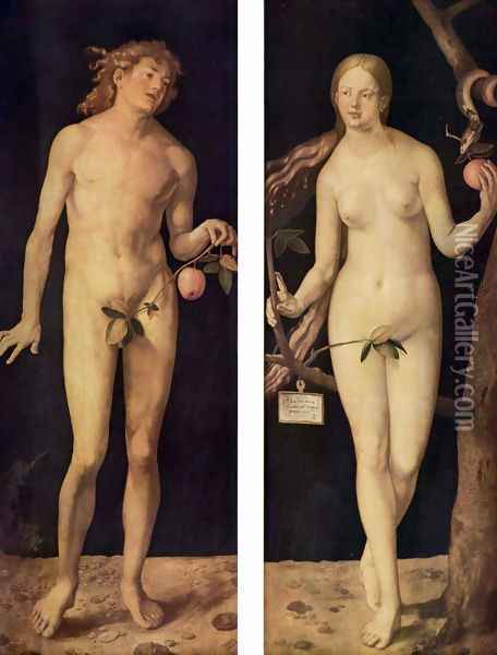 Adam and Eve 2 Oil Painting - Albrecht Durer