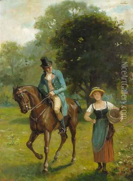 The Squire's greeting Oil Painting - George Fox
