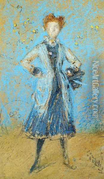 The Blue Girl Oil Painting - James Abbott McNeill Whistler