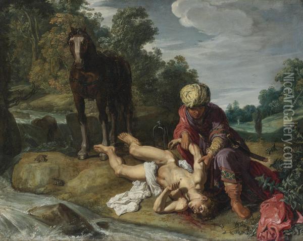 The Good Samaritan Oil Painting - Pieter Lastman