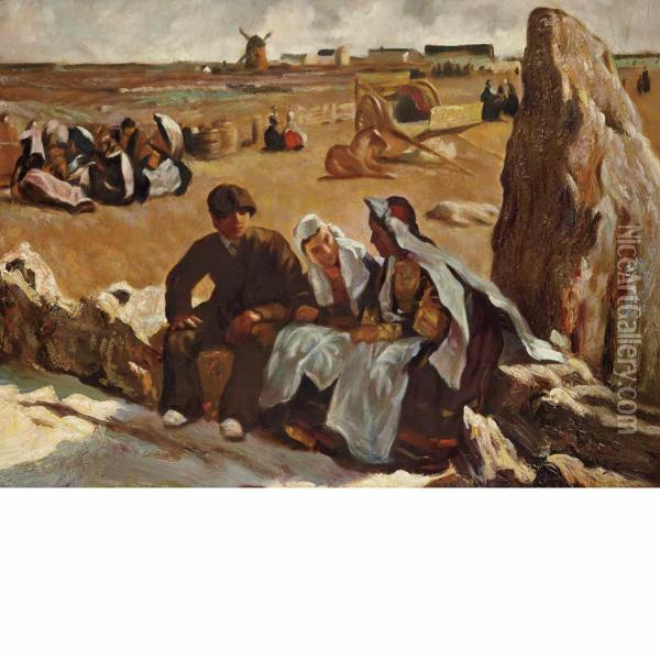 Le Menhir Oil Painting - Lucien Simon