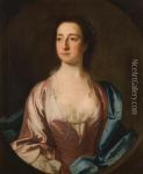 Portrait Of Miss Lucy Bassett Oil Painting - Allan Ramsay
