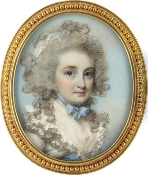 Portrait Of A Lady Oil Painting - George Engleheart