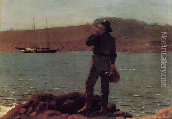 Calling the Pilot Oil Painting - Winslow Homer