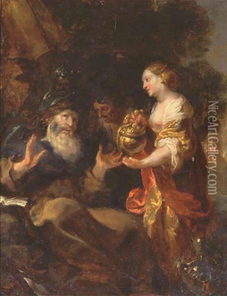 The Temptation Of Saint Anthony Oil Painting - Johann Liss