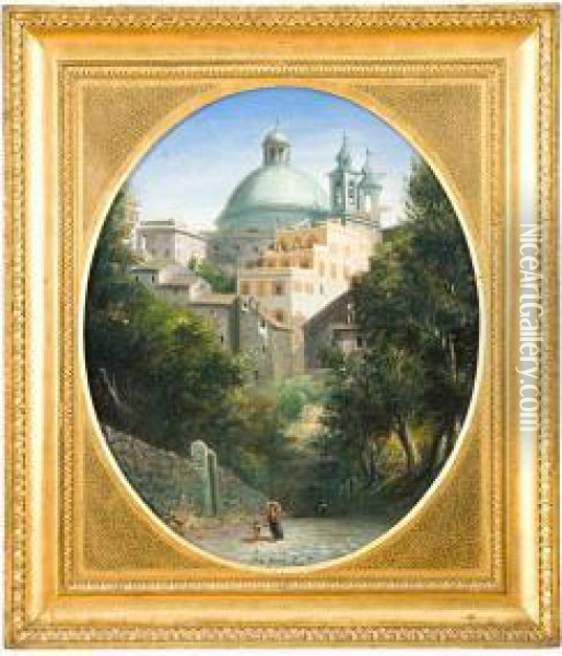 San Sebastianello A Trinita' Dei Monti Oil Painting - Luigi Ricci