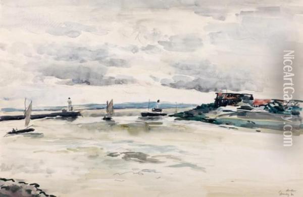 Honfleur, L'estuaire Oil Painting - Paul-Elie Gernez