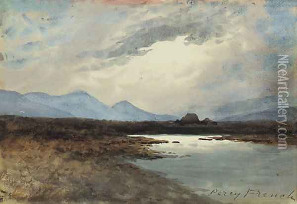 A flooded bog Oil Painting - William Percy French