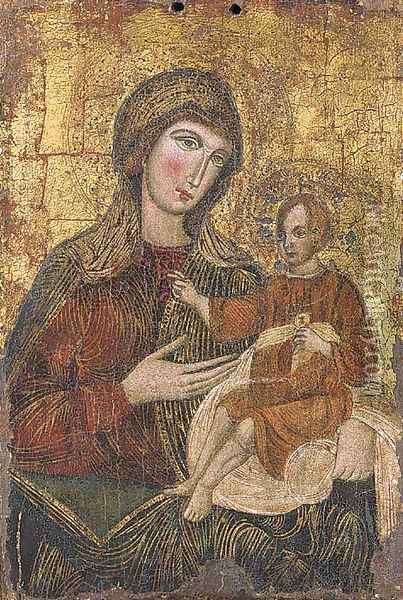 The Virgin and Child Oil Painting - Italio-Cretan School