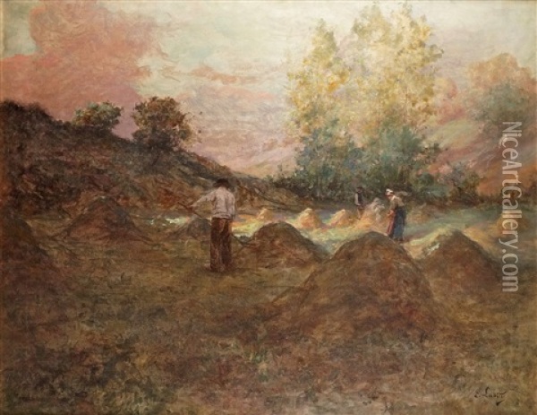 Les Fenaisons Oil Painting - Eugene Labitte