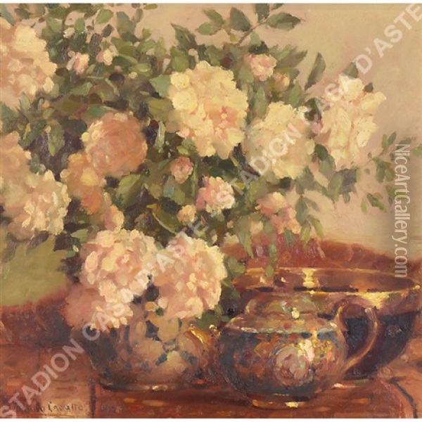 Rose Nel Vaso Oil Painting - Bruno Croatto