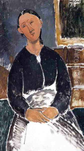 Serving Woman (aka La Fantesca) Oil Painting - Amedeo Modigliani