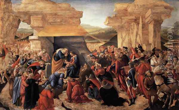Adoration of the Magi c. 1500 Oil Painting - Sandro Botticelli
