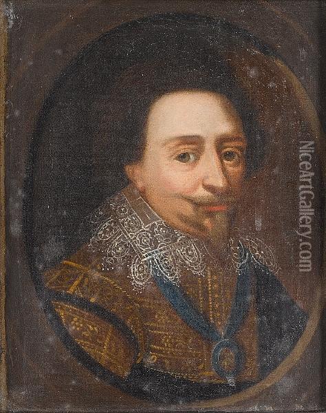 Follower Of Michiel Janszoon Van
 Mierevelt : A 17th Century Dutch Portrait Of Stadholder Frederik 
Hendrik, Prince Of Orange Oil Painting - Michiel Jansz. Van Miereveldt