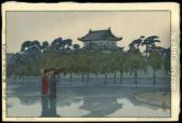 Edo Castle Oil Painting - Hiroshi Yoshida