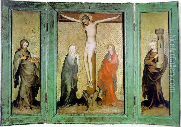Triptych (Pahl Altarpiece) c. 1400 Oil Painting - German Unknown Masters