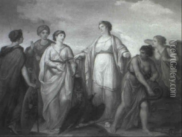 Friedensschlus  Mit Der T_rkei 1791 Oil Painting - Angelika Kauffmann
