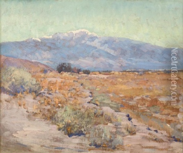 Snow-covered Mt. San Jacinto In A Landscape Oil Painting - Alson Skinner Clark