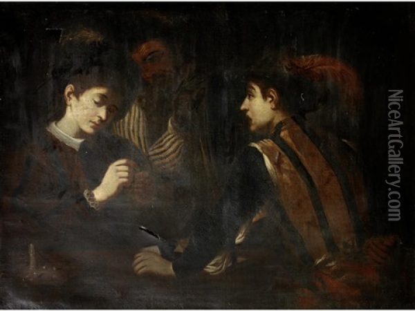 The Card Sharps Oil Painting -  Caravaggio
