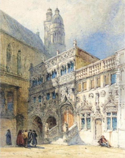 The Chapel Of The Holy Blood, Bruges Oil Painting - William Callow