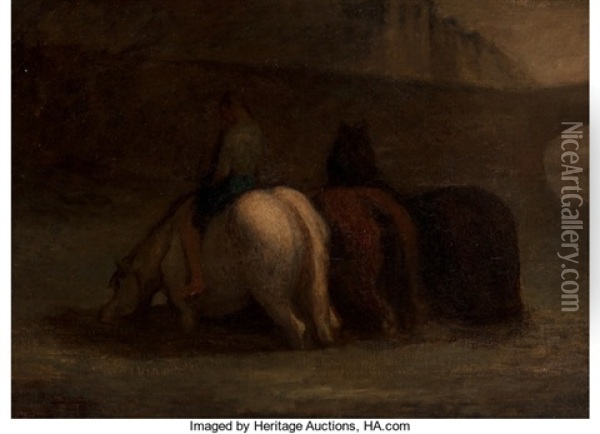 L'abreuvoir Oil Painting - Honore Daumier