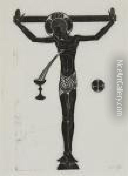 Crucifix Oil Painting - Eric Gill