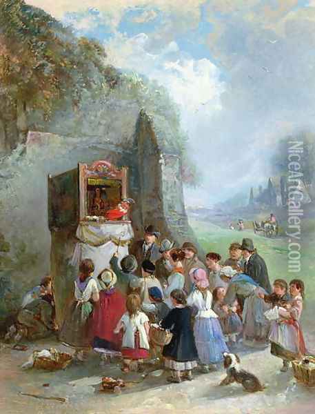 Punch and Judy Oil Painting - John Anthony Puller