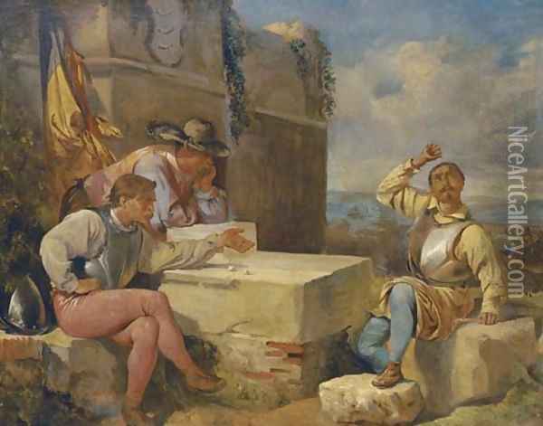 Praying for a favourable roll Oil Painting - Neapolitan School