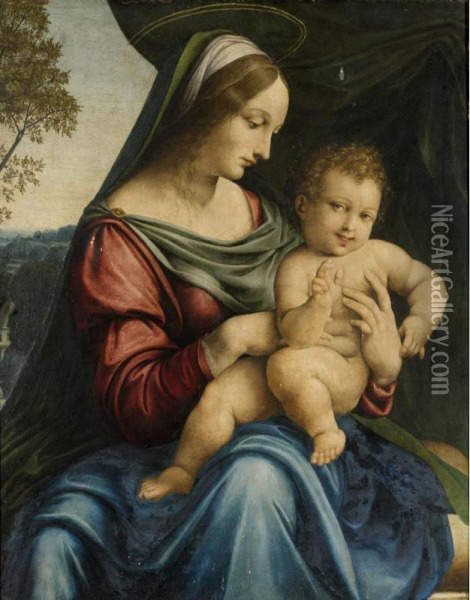 The Madonna And Child Oil Painting - Girolamo Ramarino Da Salerno
