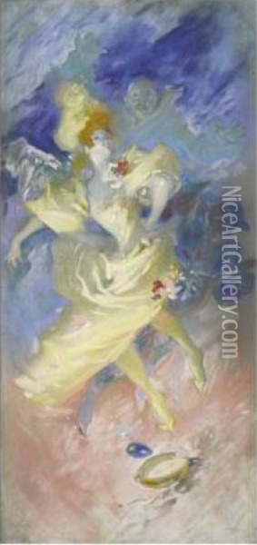 Femmes Dansant Oil Painting - Jules Cheret