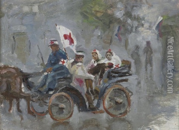 The Red Cross Oil Painting - Wladimir G. Krikhatzkij