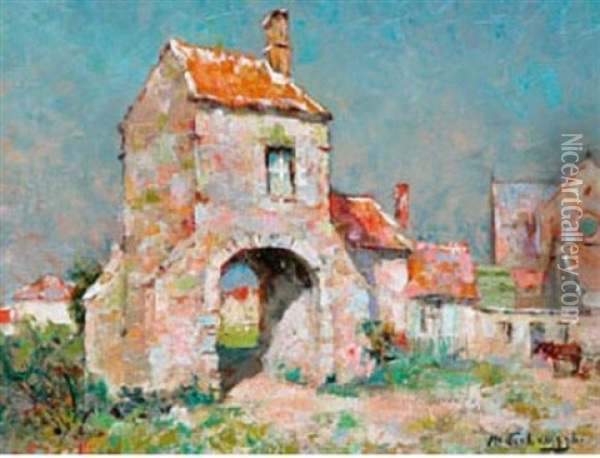 Village Saint-jean-aux-bois Oil Painting - Charles-Henri Verbrugghe