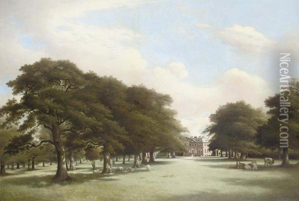 Burwell Park, Near Louth, Lincolnshire Oil Painting - Bennet Hubbard