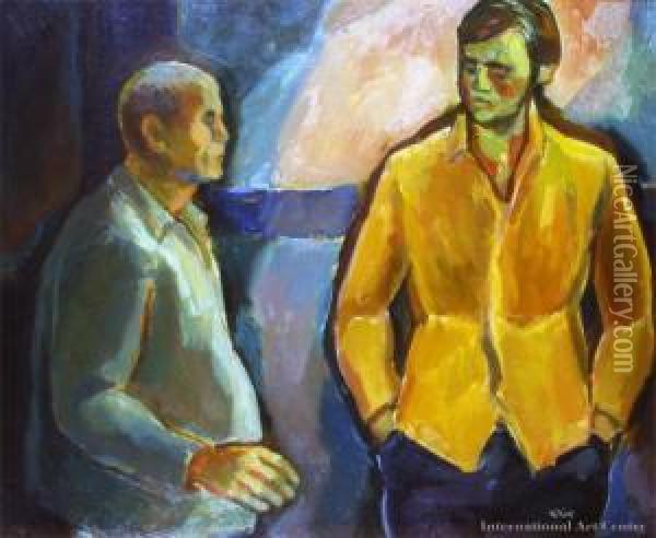 Silent Conversation Oil Painting - Peder Wichmann