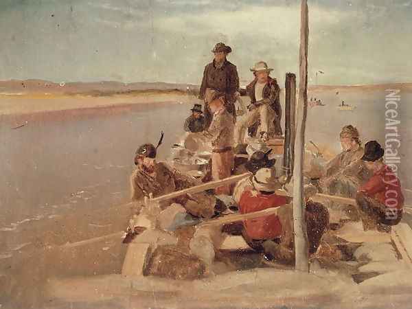 Boundary survey under Major Twining, 1861-74 Oil Painting - William de la Montagne Cary