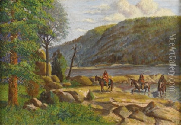 Ute Hunting Party Oil Painting - Harvey Wallace Caylor