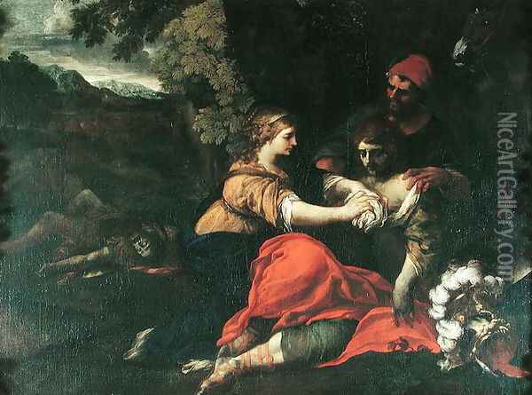 Tancred and Erminia, c.1640-45 Oil Painting - Pietro Da Cortona (Barrettini)