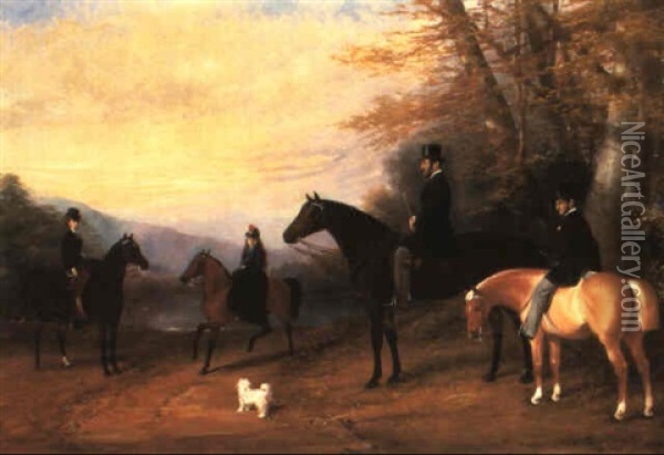 The Riding Party Oil Painting - Henry Barraud