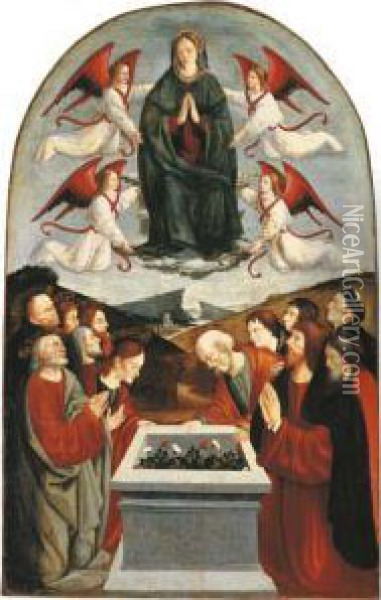 The Assumption Of The Virgin Oil Painting - The Master Of San Martino Alfieri