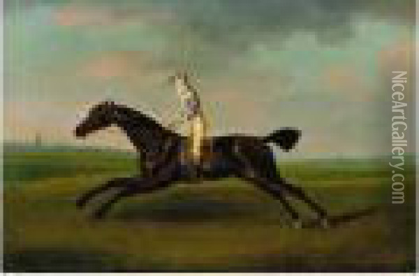 Charles Ogilvy's Trentham With William South Up At Newmarket Oil Painting - John Nost Sartorius