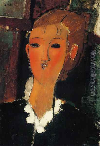 Young Woman with a Small Ruff Oil Painting - Amedeo Modigliani
