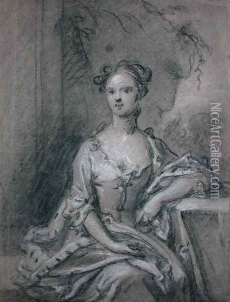 Study for a portrait of a Lady Oil Painting - Sir Godfrey Kneller