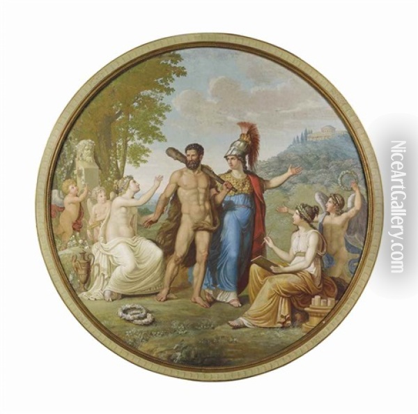 Hercules At The Crossroads Between Vice And Virtue Oil Painting - Filippo Pelagio Palagi