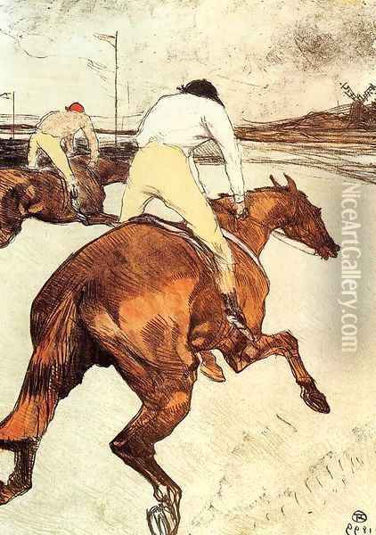 The Jockey 1899 Oil Painting - Henri De Toulouse-Lautrec